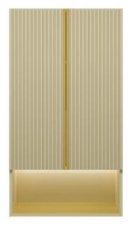 Подвесной шкаф над стиральной машиной Brevita Vega VEG-08060-031 с подсветкой 60см зелёный/золото